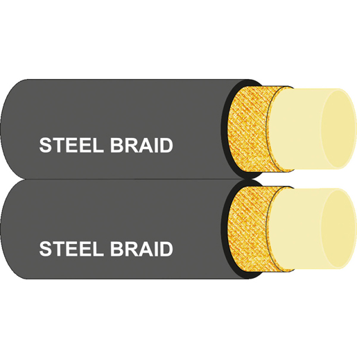 Thermoplastique double 1 tresse en acier