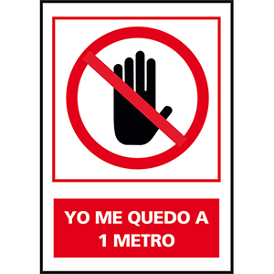 Señal "ME QUEDO A 1 METRO"