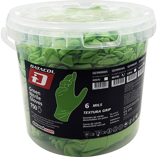 Detalle de Cubo de guantes verdes Green Nitril 150 uds 300