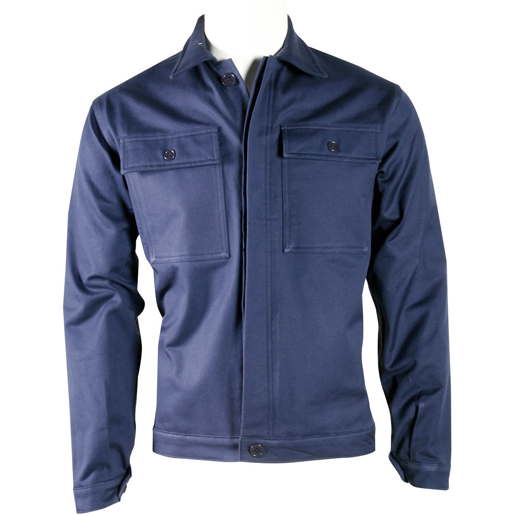 Jacke aus Baumwollflanell - Blau