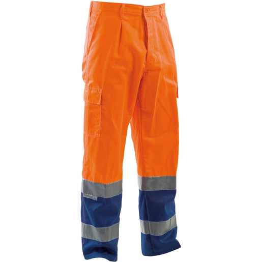 WARNSCHUTZHOSEN HV SOMM ORANG/BLAU GR XL