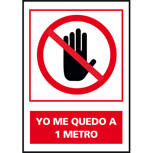 Señal "ME QUEDO A 1 METRO"