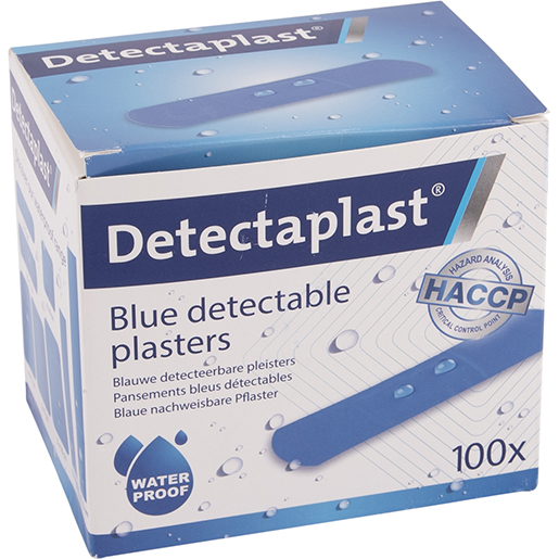 Verpackung von Blaues Pflaster, das vom Metalldetektor erkannt wird, 100 Stück 400