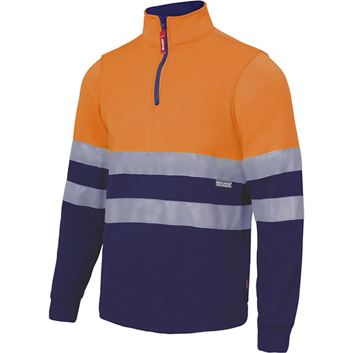 SWEATSHIRT HALB ZIP ORANGE/BLAU GR L SWEATSHIRT HALB ZIP ORANGE/BLAU GR L