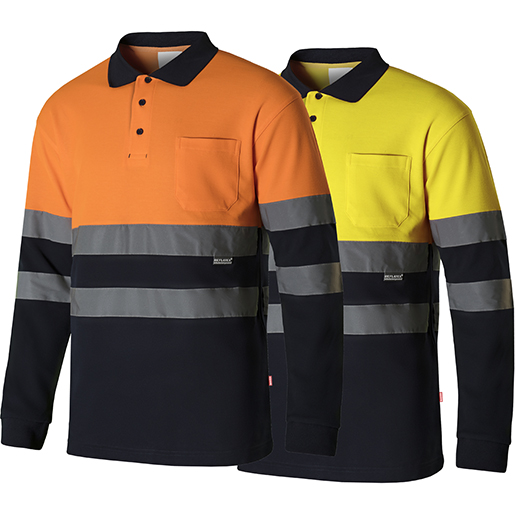 Langärmeliges Poloshirt - Zweifarbig