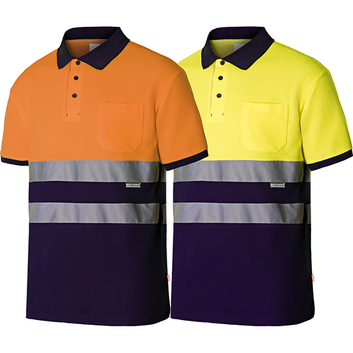 Zweifarbiges, kurzärmeliges Poloshirt