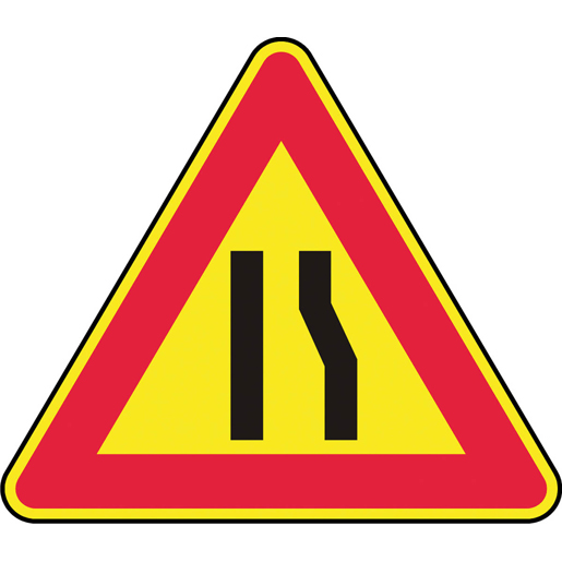 3eck Schild Engpass RE 90 cm