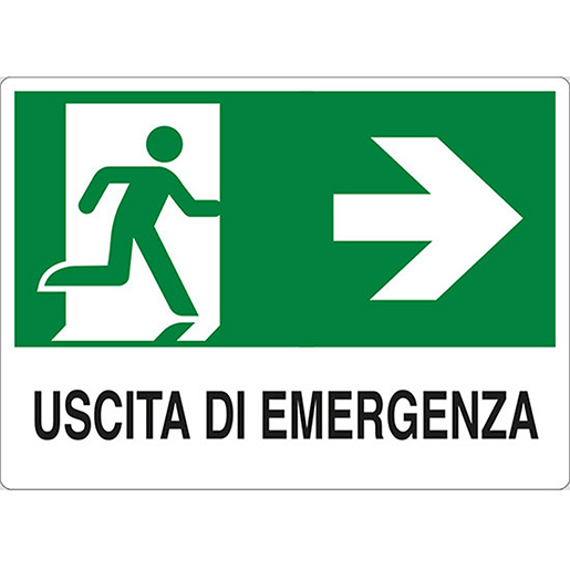Cartello USCITA DI EMERGENZA DESTRA Cartello USCITA DI EMERGENZA DESTRA