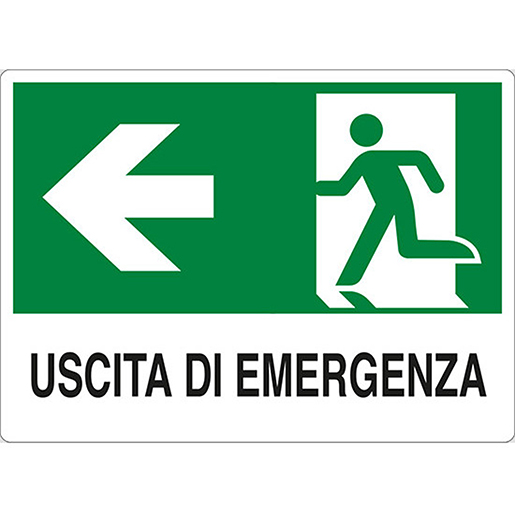 Cartello USCITA DI EMERGENZA SINISTRA Cartello USCITA DI EMERGENZA SINISTRA