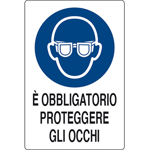 Cartello per segnalazione obbligo protezione occhi Cartello per segnalazione obbligo protezione occhi