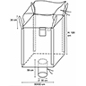 Technische Zeichnung von Big Bag Bauschutt 1000 kg Gewebe 130 g mit Auslauf 100