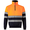 ZIP-SWEATSHIRT M/SEG. HS ORA/BLAU GR M