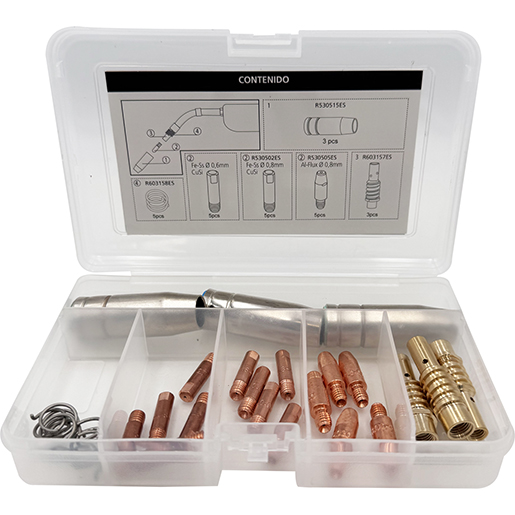 Detalle de Caja consumibles antorcha MIG MT15 300