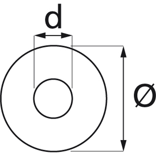 Dessin technique de RONDELLES ACIER CAOUTCHOUC 16 X 6.7 100