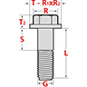 VIS METRIQUE ALFA/FIAT/LANCIA Dessin technique de VIS METRIQUE ALFA/FIAT/LANCIA 100
