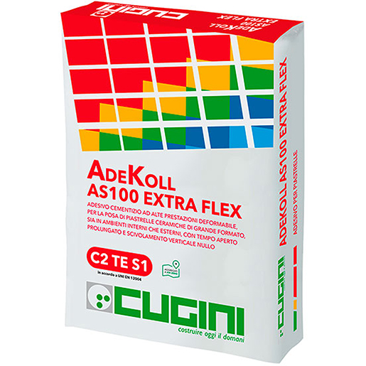 Adesivo cementizio per piastrelle ceramiche AS100 EXTRA FLEX bianco Adesivo cementizio per piastrelle ceramiche AS100 EXTRA FLEX bianco